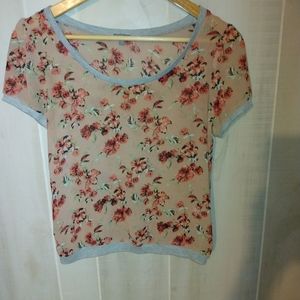 Charlotte Russe Printed Top, sheer, size S